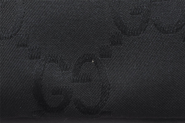 Authentic GUCCI Bamboo Shoulder Hand Bag GG Nylon Leather 0000531 Black 0892K
