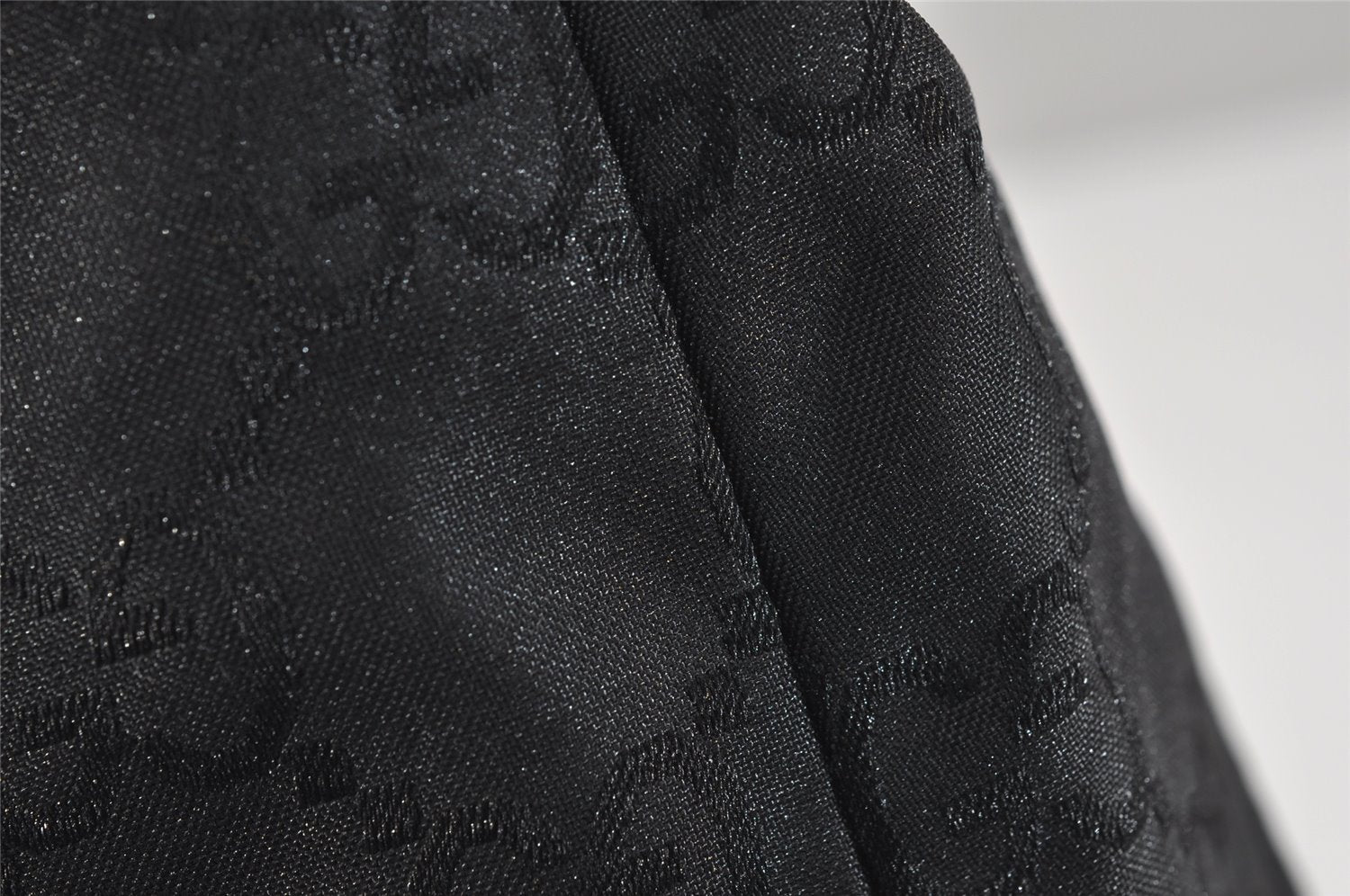 Authentic GUCCI Bamboo Shoulder Hand Bag GG Nylon Leather 0000531 Black 0892K