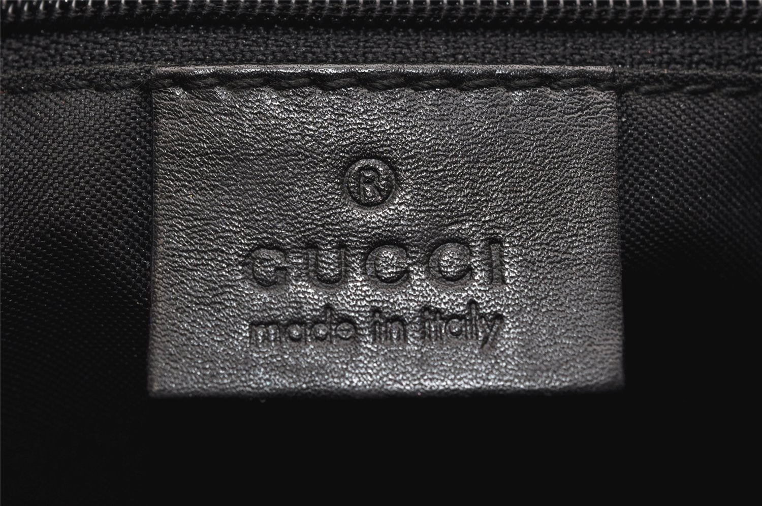 Authentic GUCCI Bamboo Shoulder Hand Bag GG Nylon Leather 0000531 Black 0892K