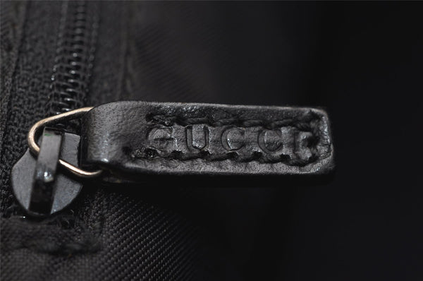 Authentic GUCCI Bamboo Shoulder Hand Bag GG Nylon Leather 0000531 Black 0892K