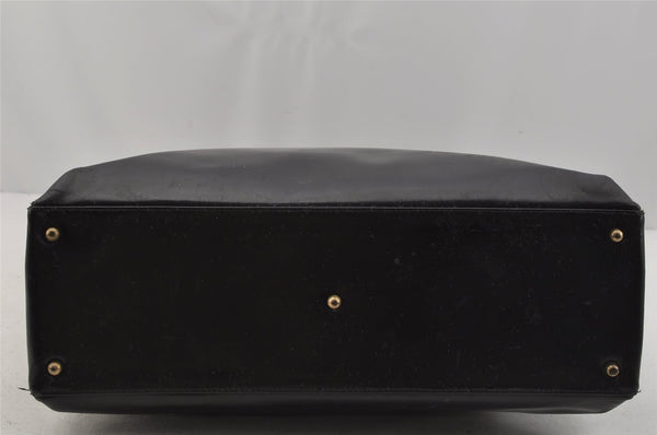 Authentic GUCCI Vintage Bamboo Shoulder Hand Bag Leather Black Junk 0893J