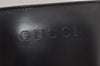 Authentic GUCCI Vintage Bamboo Shoulder Hand Bag Leather Black Junk 0893J