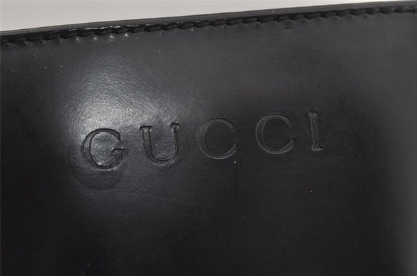 Authentic GUCCI Vintage Bamboo Shoulder Hand Bag Leather Black Junk 0893J