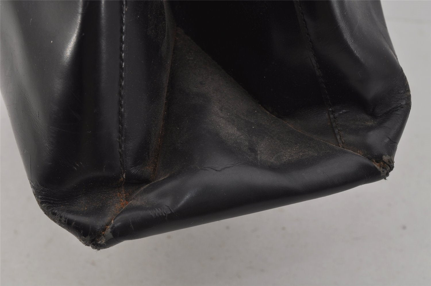 Authentic GUCCI Vintage Bamboo Shoulder Hand Bag Leather Black Junk 0893J