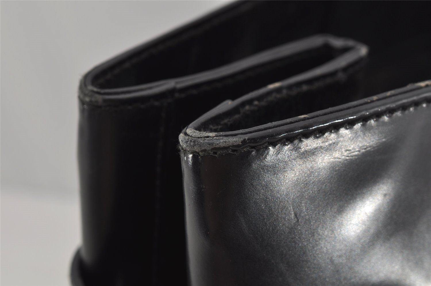 Authentic GUCCI Vintage Bamboo Shoulder Hand Bag Leather Black Junk 0893J