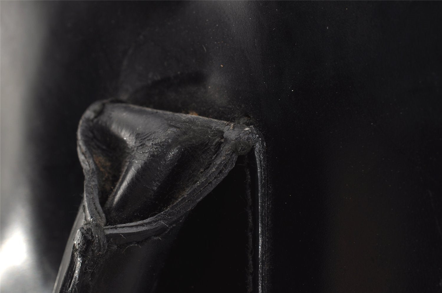 Authentic GUCCI Vintage Bamboo Shoulder Hand Bag Leather Black Junk 0893J