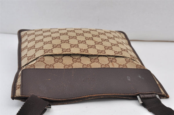 Authentic GUCCI Shoulder Cross Body Bag GG Canvas Leather 27639 Brown 0893K