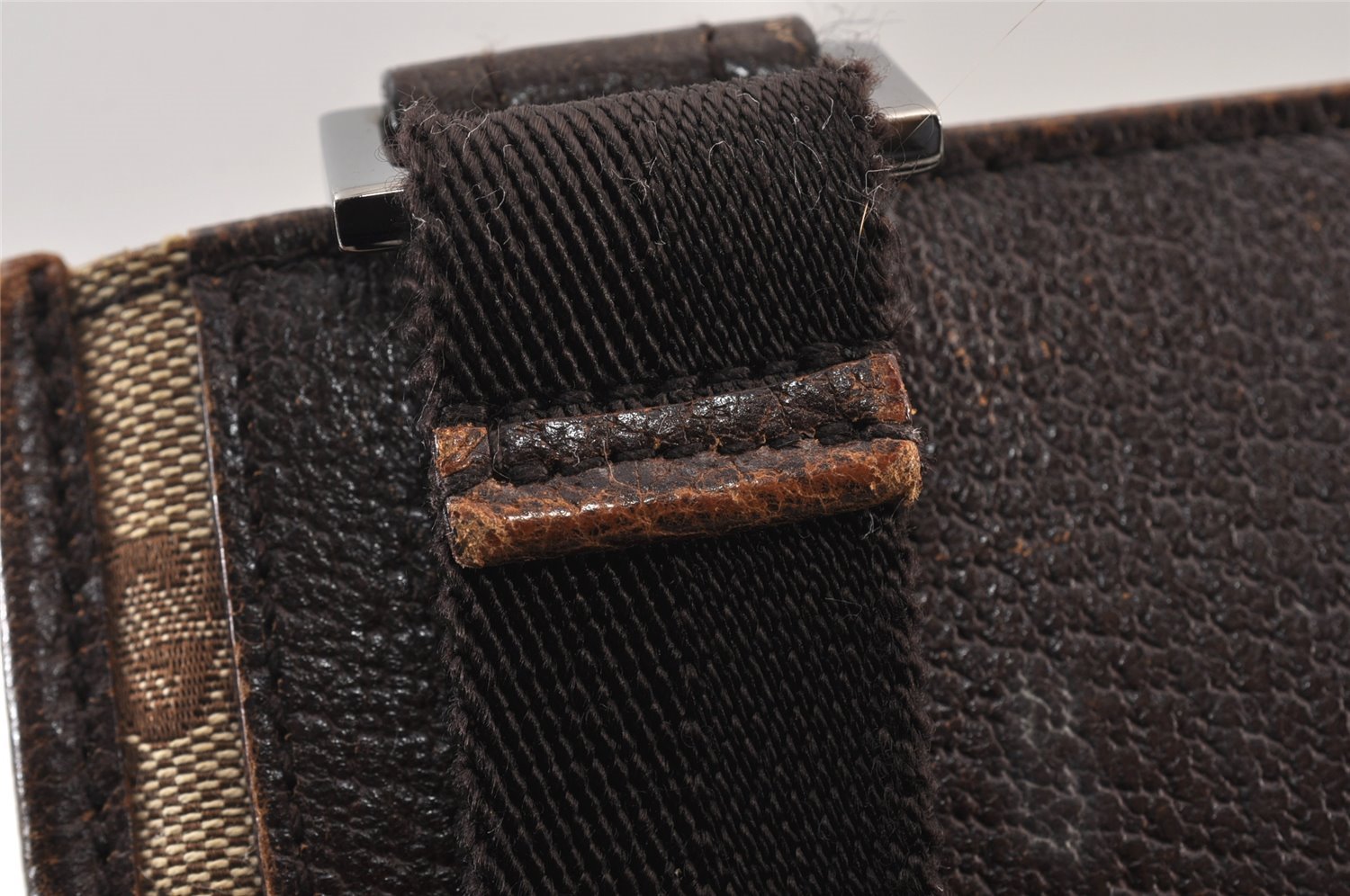 Authentic GUCCI Shoulder Cross Body Bag GG Canvas Leather 27639 Brown 0893K