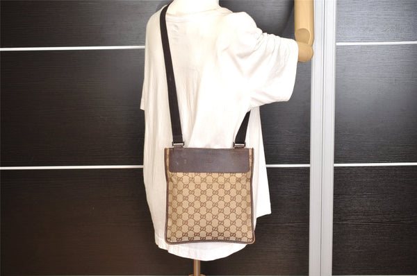 Authentic GUCCI Shoulder Cross Body Bag GG Canvas Leather 27639 Brown 0893K