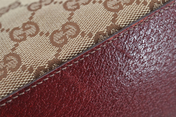 Authentic GUCCI Shoulder Hand Bag Purse GG Canvas Leather 115003 Brown 0894I