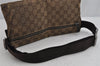 Authentic GUCCI Vintage Waist Body Bag Purse GG Canvas Leather 28566 Brown 0894K