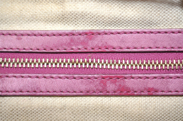 Authentic GUCCI Heart Bit 2Way Hand Bag GG Canvas Leather 269955 Brown 0895I