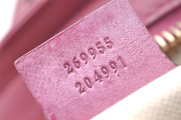 Authentic GUCCI Heart Bit 2Way Hand Bag GG Canvas Leather 269955 Brown 0895I