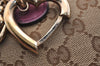 Authentic GUCCI Heart Bit 2Way Hand Bag GG Canvas Leather 269955 Brown 0895I