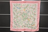 Authentic HERMES Carre 90 Scarf "Les Merises " Silk Pink 0895J