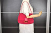 Authentic FENDI Mamma Baguette Shoulder Hand Bag Purse Suede Leather Pink 0896I