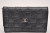 Authentic CHANEL Calf Skin Icon Line CC Logo Long Wallet Purse Gray Box 0896J