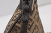 Authentic FENDI Zucchino Shoulder Cross Body Bag Canvas Leather Brown 0896K