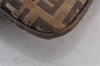 Authentic FENDI Zucchino Shoulder Cross Body Bag Canvas Leather Brown 0896K