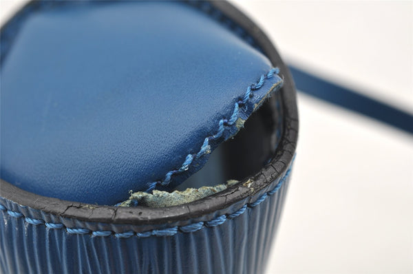 Authentic Louis Vuitton Epi Soufflot Hand Bag Blue M52225 LV 0897I