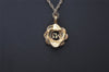 Authentic NINA RICCI Vintage Gold Tone Rope Motif Chain Pendant Necklace 0897J