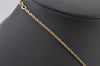 Authentic NINA RICCI Vintage Gold Tone Rope Motif Chain Pendant Necklace 0897J