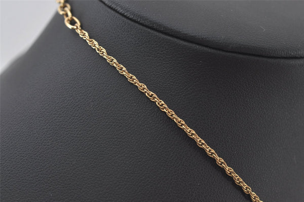 Authentic NINA RICCI Vintage Gold Tone Rope Motif Chain Pendant Necklace 0897J