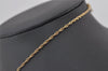 Authentic NINA RICCI Vintage Gold Tone Rope Motif Chain Pendant Necklace 0897J