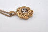 Authentic NINA RICCI Vintage Gold Tone Rope Motif Chain Pendant Necklace 0897J