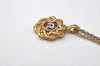 Authentic NINA RICCI Vintage Gold Tone Rope Motif Chain Pendant Necklace 0897J