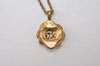 Authentic NINA RICCI Vintage Gold Tone Rope Motif Chain Pendant Necklace 0897J