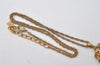 Authentic NINA RICCI Vintage Gold Tone Rope Motif Chain Pendant Necklace 0897J