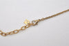 Authentic NINA RICCI Vintage Gold Tone Rope Motif Chain Pendant Necklace 0897J