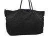 Authentic FENDI Vintage Zucca Shoulder Tote Bag Nylon Leather Black 0897K