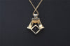 Authentic NINA RICCI Vintage Gold Tone Rhinestone Chain Pendant Necklace 0898J