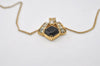 Authentic NINA RICCI Vintage Gold Tone Rhinestone Chain Pendant Necklace 0898J