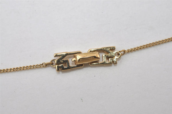 Authentic NINA RICCI Vintage Gold Tone Rhinestone Chain Pendant Necklace 0898J