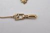 Authentic NINA RICCI Vintage Gold Tone Rhinestone Chain Pendant Necklace 0898J