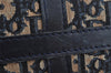 Authentic Christian Dior Trotter Hand Boston Bag Canvas Leather Blue 0900I
