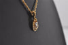 Authentic NINA RICCI Vintage Gold Tone Rhinestone Chain Pendant Necklace 0900J