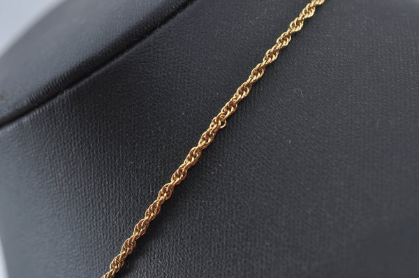 Authentic NINA RICCI Vintage Gold Tone Rhinestone Chain Pendant Necklace 0900J