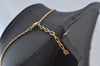 Authentic NINA RICCI Vintage Gold Tone Rhinestone Chain Pendant Necklace 0900J