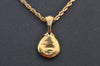 Authentic NINA RICCI Vintage Gold Tone Rhinestone Chain Pendant Necklace 0900J