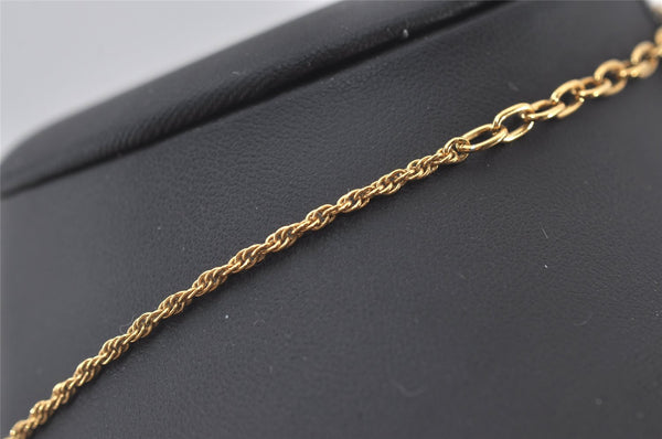 Authentic NINA RICCI Vintage Gold Tone Rhinestone Chain Pendant Necklace 0900J