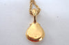 Authentic NINA RICCI Vintage Gold Tone Rhinestone Chain Pendant Necklace 0900J