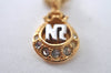 Authentic NINA RICCI Vintage Gold Tone Rhinestone Chain Pendant Necklace 0900J