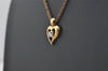 Authentic NINA RICCI Vintage Gold Tone Heart Motif Chain Pendant Necklace 0901J