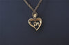 Authentic NINA RICCI Vintage Gold Tone Heart Motif Chain Pendant Necklace 0901J