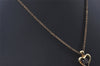 Authentic NINA RICCI Vintage Gold Tone Heart Motif Chain Pendant Necklace 0901J