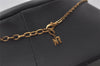 Authentic NINA RICCI Vintage Gold Tone Heart Motif Chain Pendant Necklace 0901J